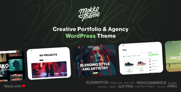 Mokko 1.2.3 – 创意作品集和代理 WordPress 主题